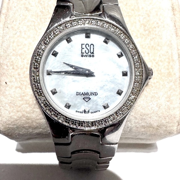 ✨🕰️ ESQ by Movado Women’s Diamond Accent Watch – Stainless Steel Luxe 💎✨ - Picture 5 of 13